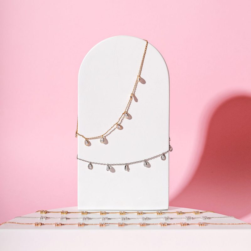 Diamond teardrop pendant necklace