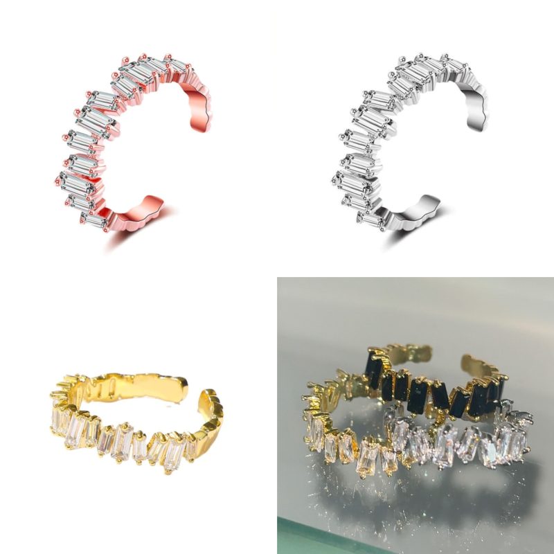 Encrusted adjustable rings