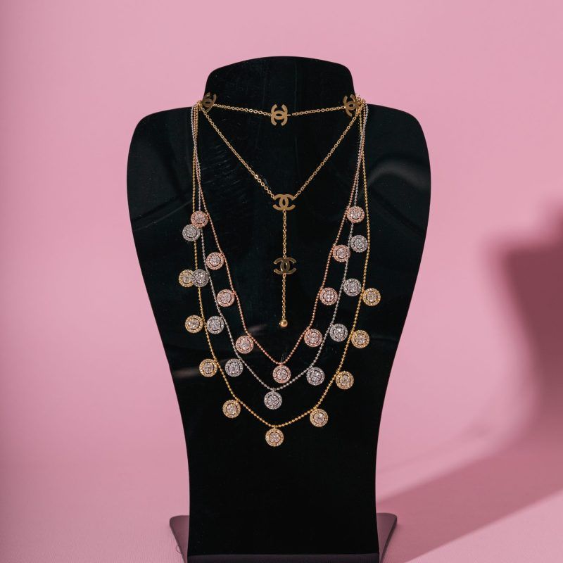 Round stone & CC necklace