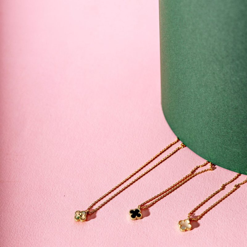 Petite single four leaf necklaces