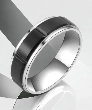 MENS stainless steel block ring