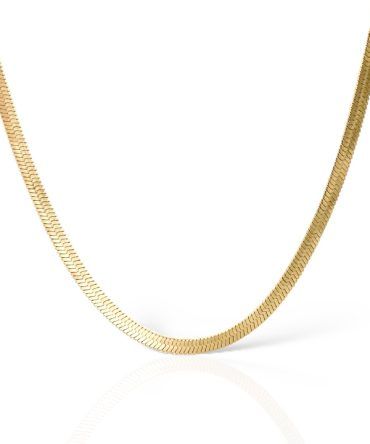 Herringbone gold waterproof necklace