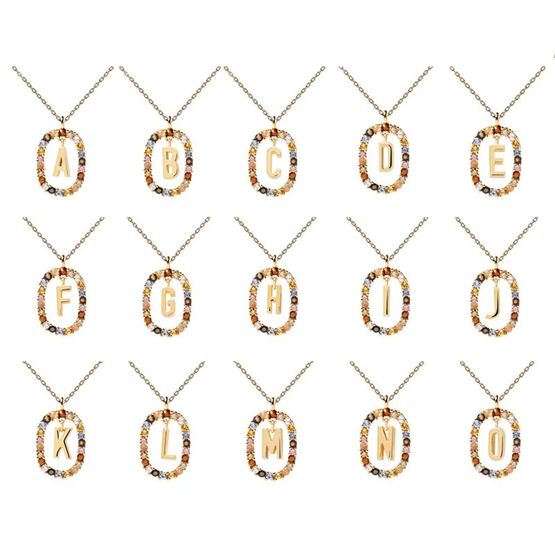 18k gold plated initial necklaces