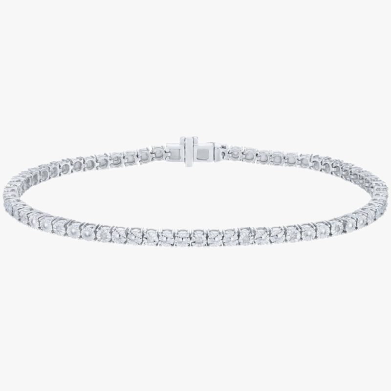FARHANA | 925 sterling silver 3mm stone tennis bracelet | 17cm