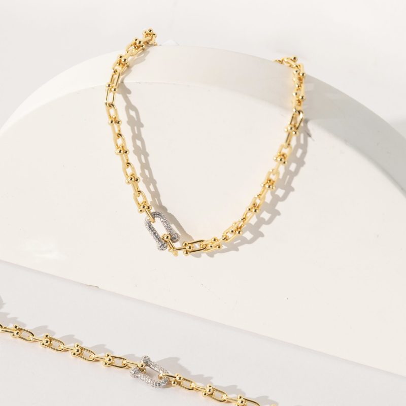 TIFF | Linked Bracelet | Necklace | 18K gold plated