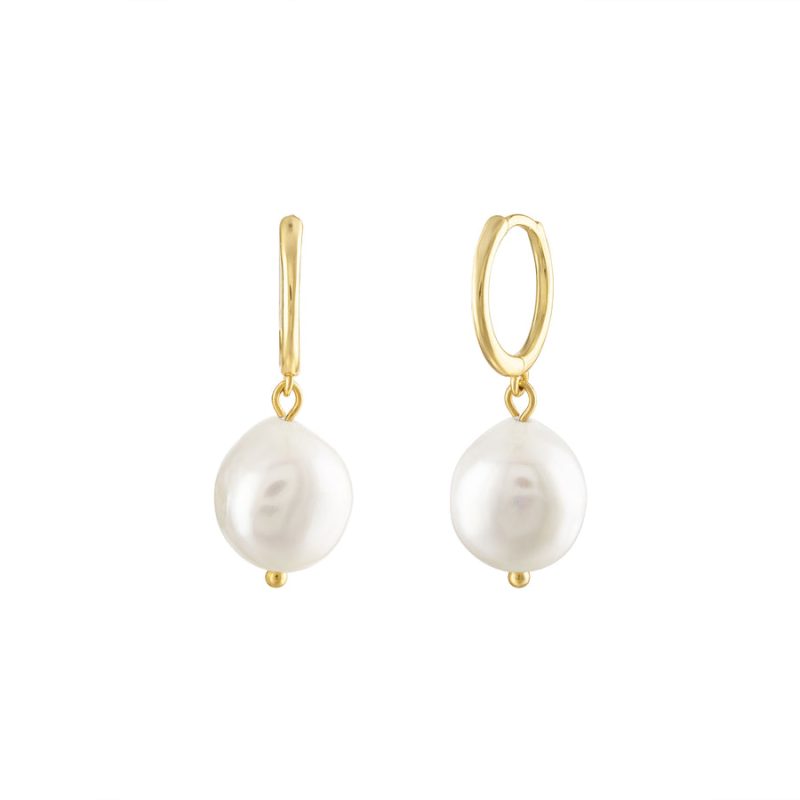 925 sterling silver | 18K gold plated | pearly drop earring