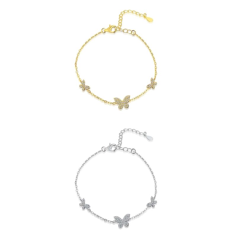 925 Sterling Silver | Delicate Butterflies | 18k Plated
